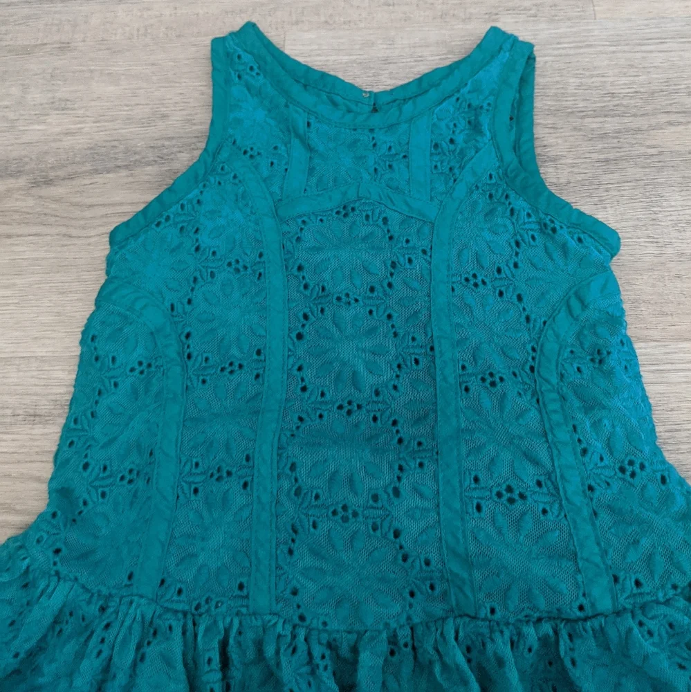 OshKosh Genuine Kids Teal Lace Eyelet Flare Dress